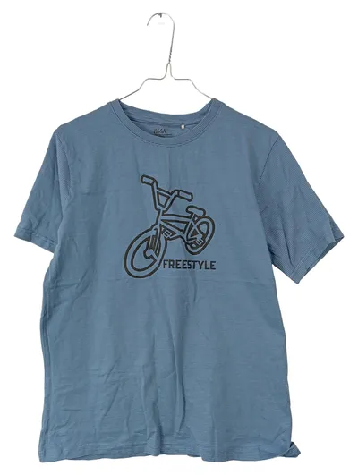 Yigga T-Shirt Jungen Gr. 158/164 Blau BMX Freestyle Fahrrad Print