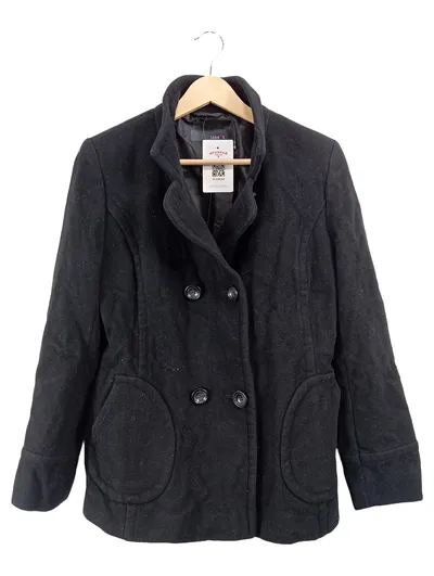 JAKE*S Damen Kurzmantel Wollmantel Schwarz Gr. 34 XS Klassisch