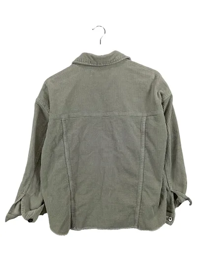 Zara Damen Cordjacke Oliv Gr. 34 XS Casual Fransen Knopfleiste