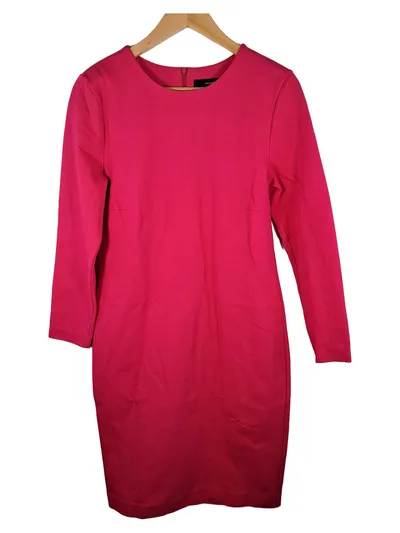 Hallhuber Damen Cocktailkleid Pink Gr. 42 Bleistiftkleid Langarm Elegant