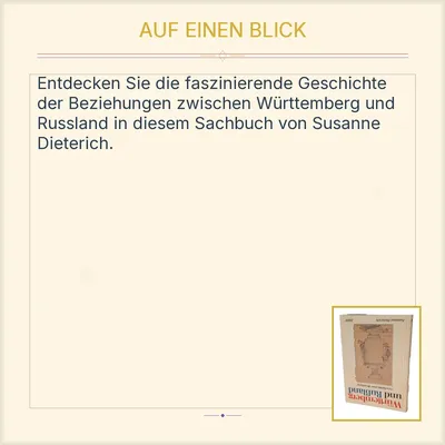 Württemberg und Rußland Geschichte einer Beziehung Susanne Dieterich Sachbuch