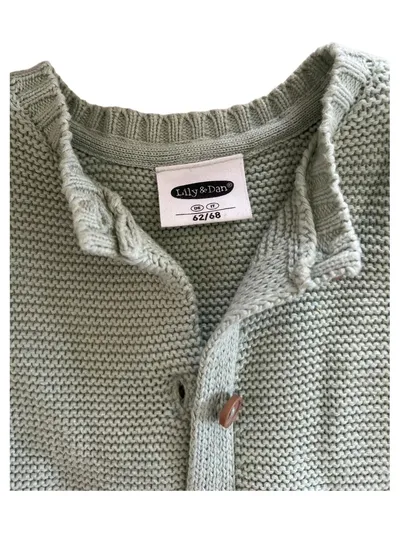Lily & Dan Strickjacke Kinder Gr. 62/68 Grün Rüschen Baumwolle Casual