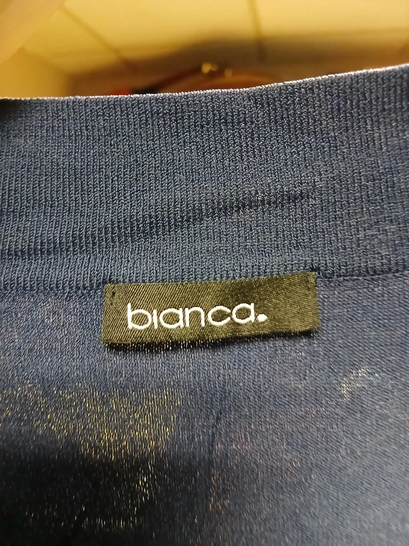 Bianca Damen Strickjacke Blau Gr. 40 L Viskose 3, 4-Arm Klassisch 3