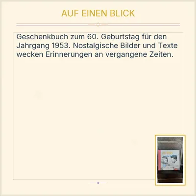 GROH Geschenkbuch Jahrgang 1953 erste Sahne! Glückwunsch zum 60. Geburtstag