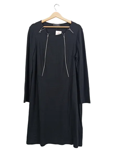 Doris Streich Etuikleid Damen Gr. 44 XXL Schwarz Reißverschluss-Details