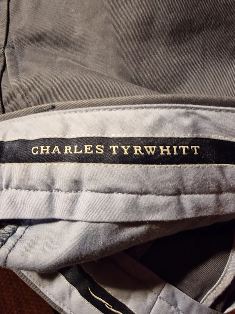 Charles Tyrwhitt Herren Stoffhose Chino Blau Gr. 38 Baumwolle Casual 3