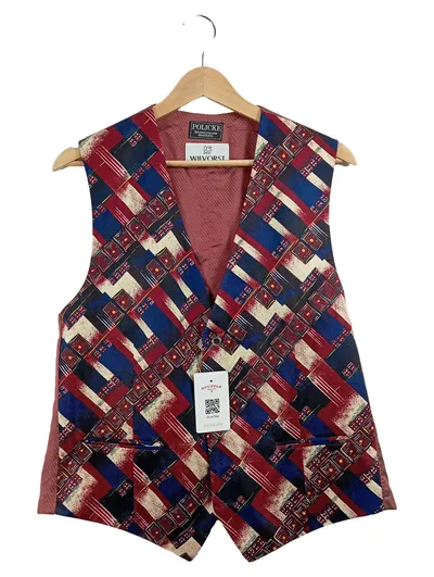 WILVORST Herren Anzugweste Gr. 50 Mehrfarbig Geometrisch Elegant