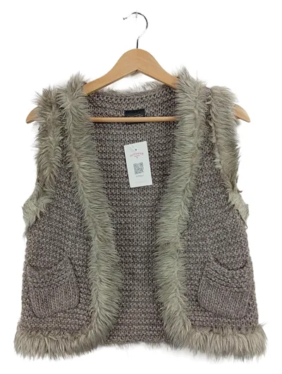 Herrlicher Damen Fellweste Strickweste Braun Gr. 36 S Casual