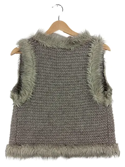 Herrlicher Damen Fellweste Strickweste Braun Gr. 36 S Casual