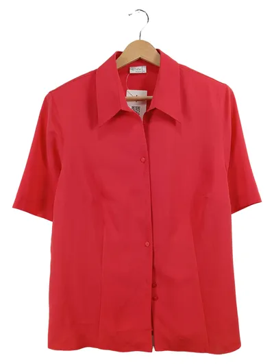 ERFO Damen Hemdbluse Kurzarm Rot Gr. 44 XXL Klassisch Business