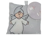 CEPEWA Kinderkissen Schutzengel Grau 13x13 cm Polyester Sterne Deko 2