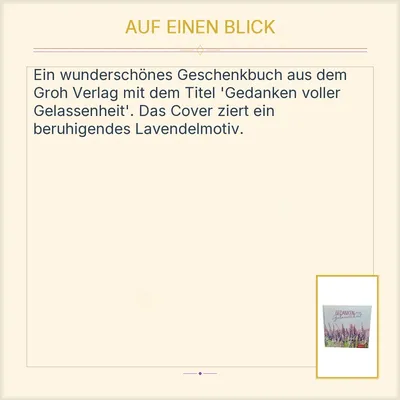 GROH Geschenkbuch Gedanken voller Gelassenheit Lavendel Entspannung