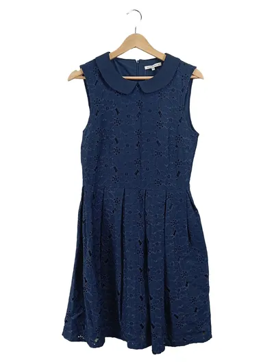 mint&berry Spitzenkleid Damen Blau Gr. 38 M Festlich Florales Muster
