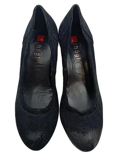 Högl Damen Pumps Wildleder Schwarz Gr. 37.5 Elegant Klassisch
