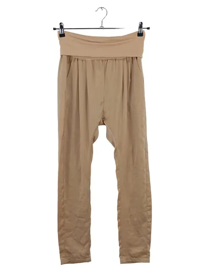 Patrizia Pepe Damen Stoffhose Bundfaltenhose Beige Gr. 40 Elegant