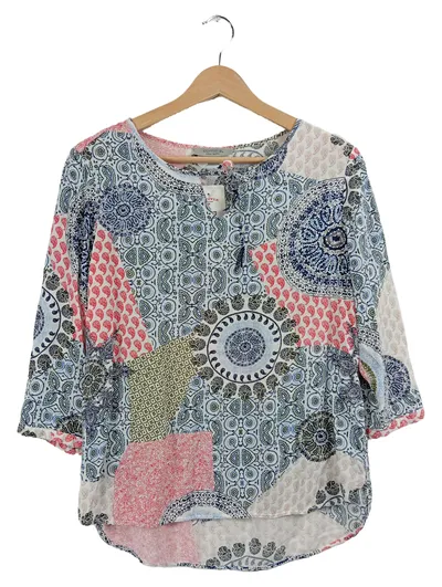 Comma Damen Pullover Gr. 34 XS Mehrfarbig Patchwork Paisley Viskose