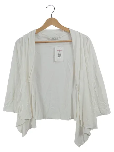 Betty Barclay Damen Strickjacke Cardigan Weiß Gr. 38 Asymmetrisch
