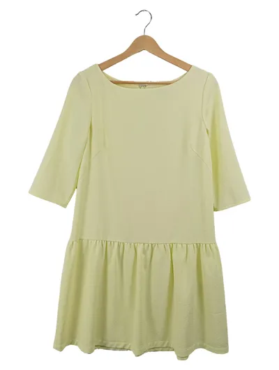 French Connection Freizeitkleid Damen Gr. 38 M Gelb Minimalistisch