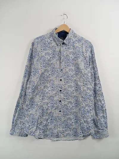 Engbers Herren Business Hemd Gr. 52 XL Mehrfarbig Paisley Langarm Slim Fit