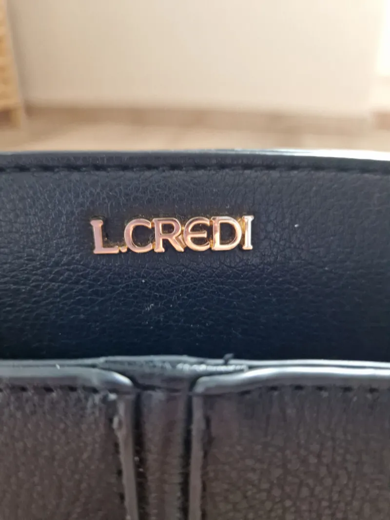L.CREDI Damen Henkeltasche Schwarz Leder Elegant Handtasche 30x20 cm 3