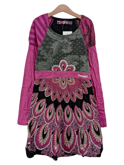 Desigual Mädchen Freizeitkleid Gr. 146 Mehrfarbig Langarm Blumenmuster