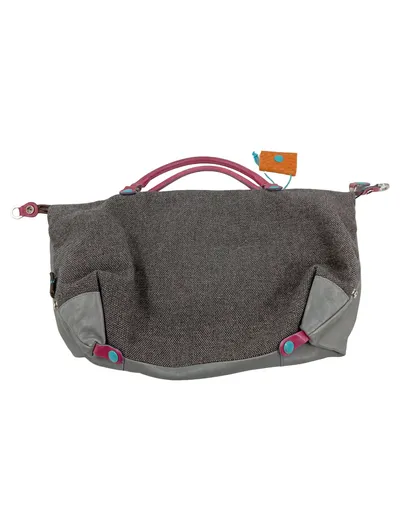 Gabs Damen Henkeltasche Clutch Grau Baumwolle Casual Schriftzug