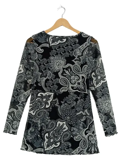 Boysen's Damen Freizeitkleid Gr. 34 XS Schwarz Paisley Langarm