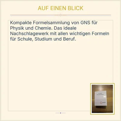 Formeln Physik, Chemie GNS Fachbuch Nachschlagewerk