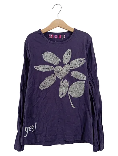 Desigual Mädchen Langarmshirt Gr. 152 Lila Blumen Print Casual