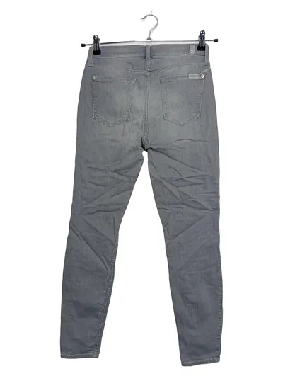 7 For All Mankind Damen Jeans Slim Fit The Ankle Skinny Grau Gr. 34