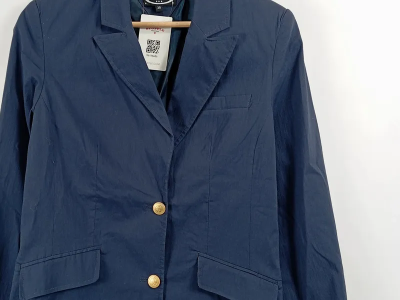 Cecilia Classics Damen Blazer Blau Gr. 38 M Baumwolle Klassisch 4