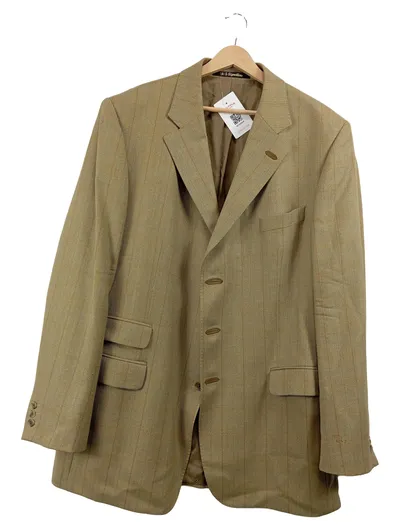 DAKS Signature Sakko Herren Beige Kariert Gr. 54 XXL Schurwolle Business