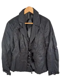 Airfield Damen Blazer Schwarz Gr. 40 L Elegant Stickerei Schnallen 1