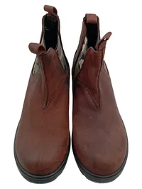 Alesya Damen Stiefel Chelsea Boots Leder Braun Camouflage Gr. 37 2