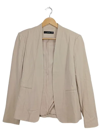 Hallhuber Damen Blazer Beige Gr. 38 M Minimalistisch Business Viskose