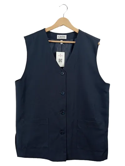 CAVITA Damen Anzugweste Blau Gr. 42 XL Business Weste Knopfleiste