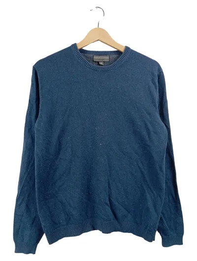 Finshley & Harding Herren Pullover Blau Gr. 48 M Baumwolle Kaschmir Basic