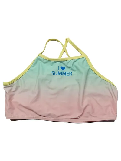 Alive Kinder Bikini Oberteil Top I Love Summer Mehrfarbig Gr. 158/164
