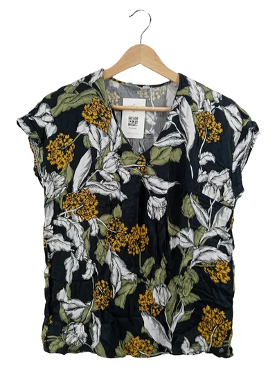 Betty & Co Damen Bluse Mehrfarbig Blumenmuster Gr. 38 Viskose Kurzarm