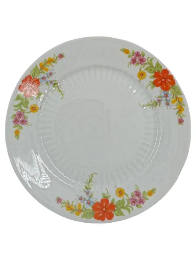 Mitterteich Kuchenteller Porzellan Weiß Blumenmuster 19,5 cm Klassisch