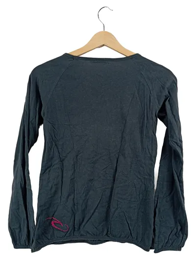 Rip Curl Damen Pullover Schwarz Gr. 38 M Langarm Blumen Stickerei Casual