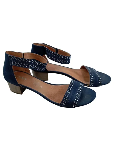 Jenny Damen Sandaletten Blau Gr. 42 Riemchensandalen mit Nieten Casual
