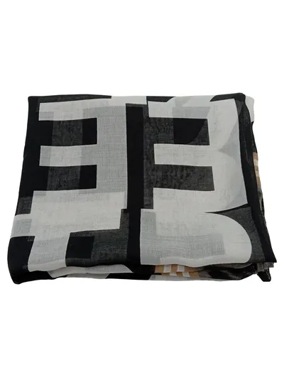 Codello Damen Schal Mehrfarbig Leo-Muster Schriftzug 180x100cm