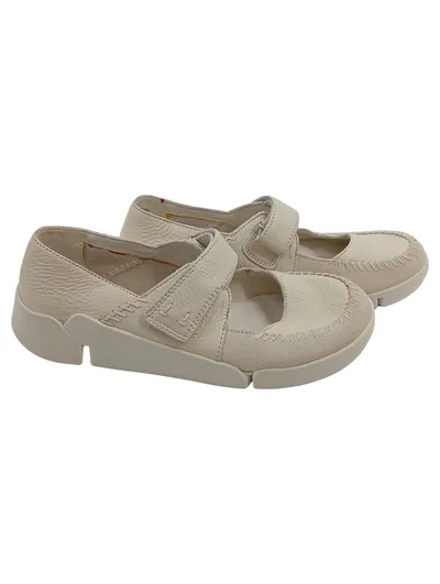 Clarks Artisan Trigenic Sneaker Low Damen Beige Leder Klettverschluss Gr. 37