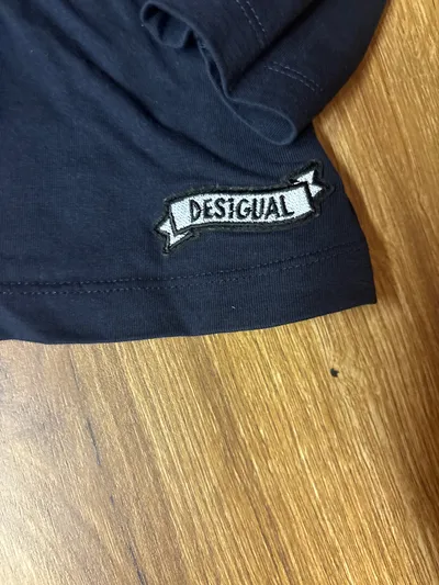 Desigual Pullover Mädchen Blau Gr. 146 Pailletten Herz Casual