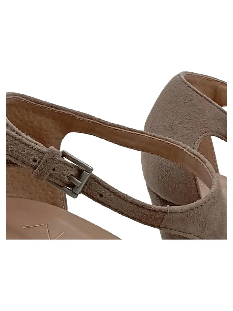 Alesya Damen Plateausandalen Beige Leder Gr. 38 Blockabsatz Elegant 3