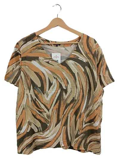 Jones Damen T-Shirt Gr. 44 XXL Mehrfarbig Abstrakt V-Ausschnitt