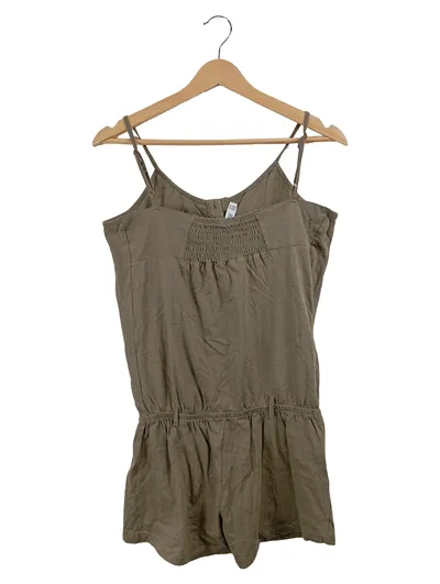 Denim Co. Jumpsuit Oliv Gr. 38 M Casual Spitze Knopfleiste Baumwolle