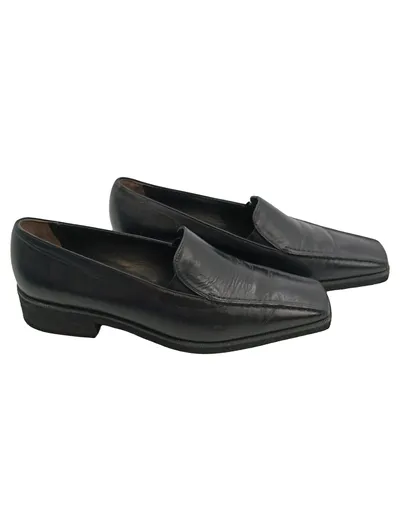 Peter Kaiser Damen Slipper Schwarz Leder Klassisch Gr. 37.5