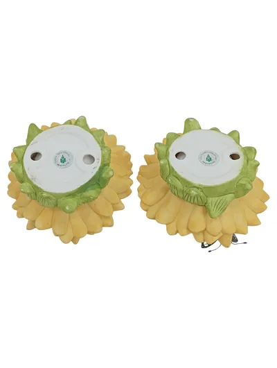 PartyLite Teelichthalter 2er Set Sonnenblume Keramik Schmetterling Marienkäfer